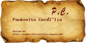 Paukovits Cecília névjegykártya